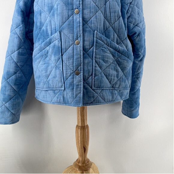 BAGATELLE quilted jacket Shacket sky blue relaxed fit button front sz lg - Picture 8 of 14